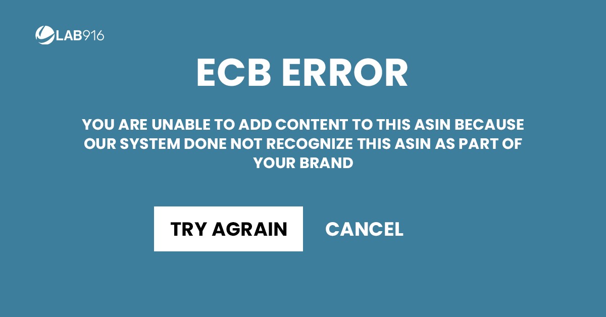 Why can’t I apply EBC to my ASINs?