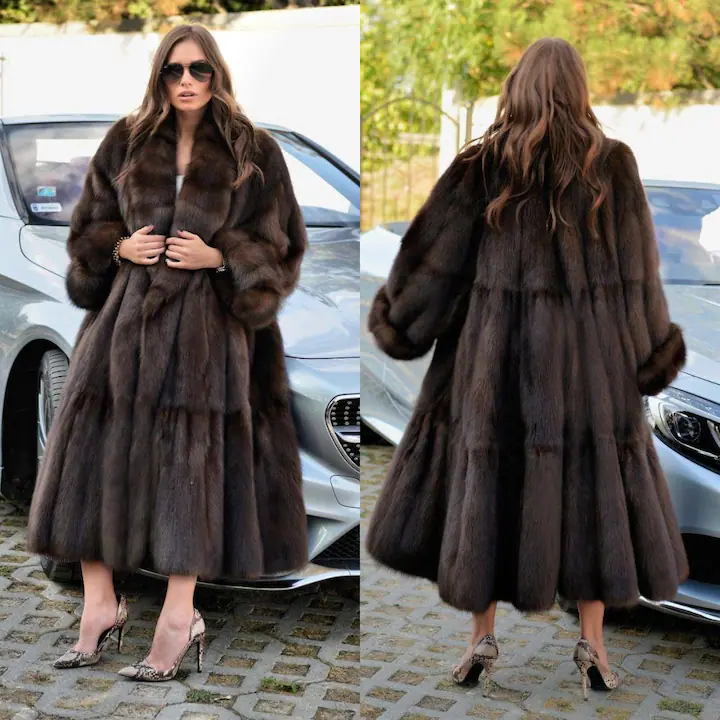 Real Russian Sable Fur Coat
